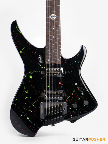 Aguda Black Hole Headless Electric Guitar Mahogany Body Ebony Fretboard - Art Attack