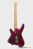 Aguda Black Hole Headless Electric Guitar Mahogany Body Ebony Fretboard - Metallic Magenta