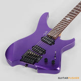 Aguda Black Hole Headless Electric Guitar Mahogany Body Ebony Fretboard - Metallic Purple