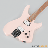 Aguda Musicboy Headless Electric Guitar Alder Body Roasted Maple Fretboard - Shell Pink