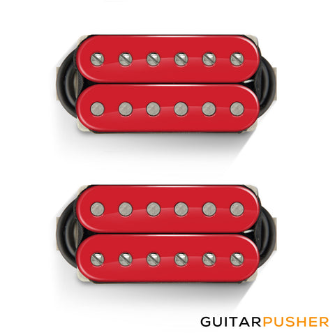 Bareknuckle Black Dog Calibrated Humbucker Pickup Set, Open Red Coils w/ Nickel Screw Pole Pieces, 4-Con