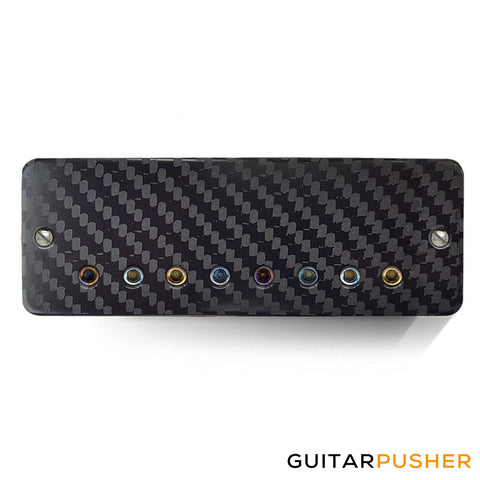 Bareknuckle Painkiller 8-String Bridge Soapbar, Carbon Fibre Cover w/ Burnt Chrome Bolts