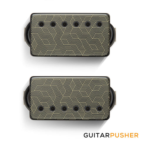 Bareknuckle Polymath Calibrated Humbucker Pickup Set, Polymath Covers, Black Bolts