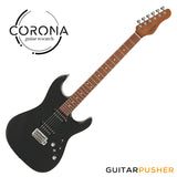 Corona Guitars Modern Plus (HH) S-Style Electric Guitar w/ Gig Bag - Black