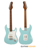 Corona Guitars Standard Plus ST (HSS) S-Style Electric Guitar w/ Gig Bag - Daphne Blue