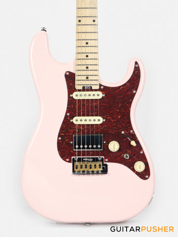 Crafter Guitars Crema S MP SP, S-Style HSS Electric Guitar, Maple Neck/Maple Fingerboard, w/ Gig Bag - Seoul Pink