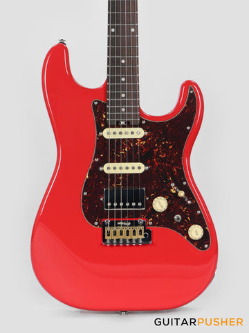 Crafter Guitars Crema S RS VR, S-Style HSS Electric Guitar, Maple Neck/Rosewood Fingerboard, w/ Gig Bag - Vintage Red