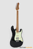 Crafter Guitars Modern Sera S VVS MP CB, S-Style Electric Guitar, Roasted Maple Neck/Roasted Maple Fingerboard, w/ Gig Bag - Cosmic Black
