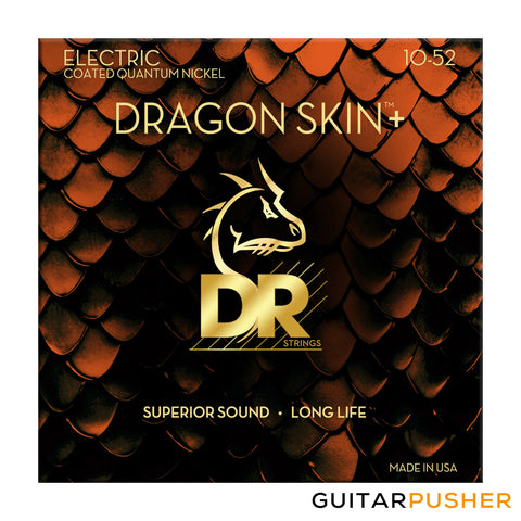 DR DEQ-10/52 Dragon Skin+ Micro-Thin Coated Medium Heavy Electric Guitar Strings 10-52 (10 14 18 28 38 52)