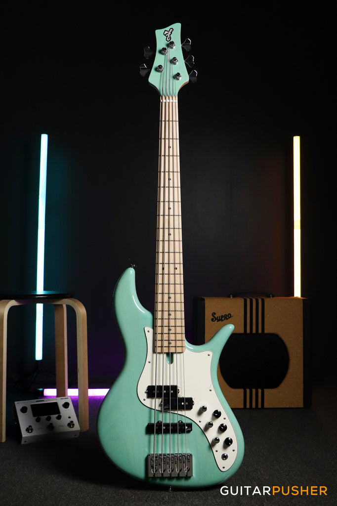 FBASS VF5-PJ 5-String Bass (Transparent Seafoam Green Gloss