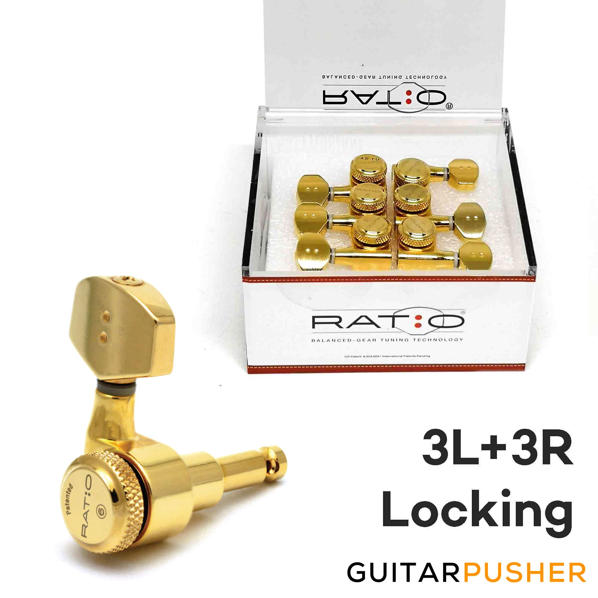 Graphtech RATIO Electric Locking 3+3 Contemporary Gold 2 Pin Graphtech RATIO Electric Locking 3+3 Contemporary Gold 2 Pin
