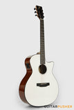 Phoebus PG-40ce v3 Solid Top OM (3rd Gen.) Acoustic-Electric Guitar - White w/ Gig Bag