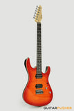 Leeky L-Series L25 HH S Style (Flamed Maple Top/Rosewood Fingerboard) - Fireburst