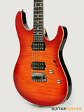 Leeky L-Series L25 HH S Style (Flamed Maple Top/Rosewood Fingerboard) - Fireburst