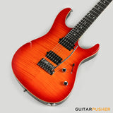 Leeky L-Series L25 HH S Style (Flamed Maple Top/Rosewood Fingerboard) - Fireburst