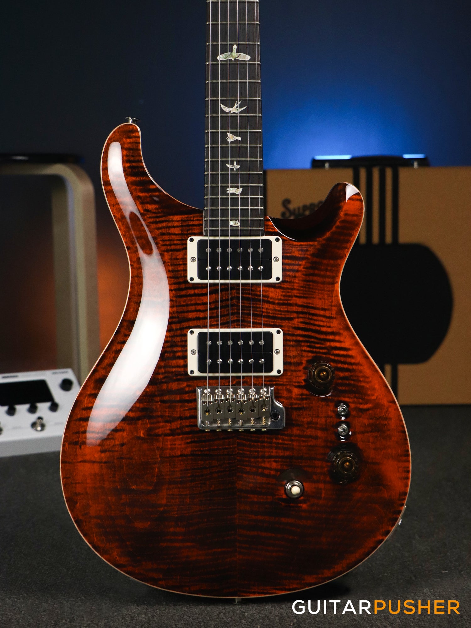 ギター PRS custom24 PRS Guitars Custom 24-08 Electric Guitar (Orange Tiger) – GuitarPusher