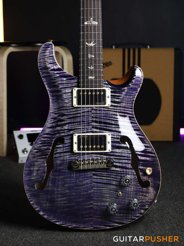 PRS Guitars Hollowbody II Piezo Electric Guitar (Faded Purple w/ Natural Sides 10-Top)