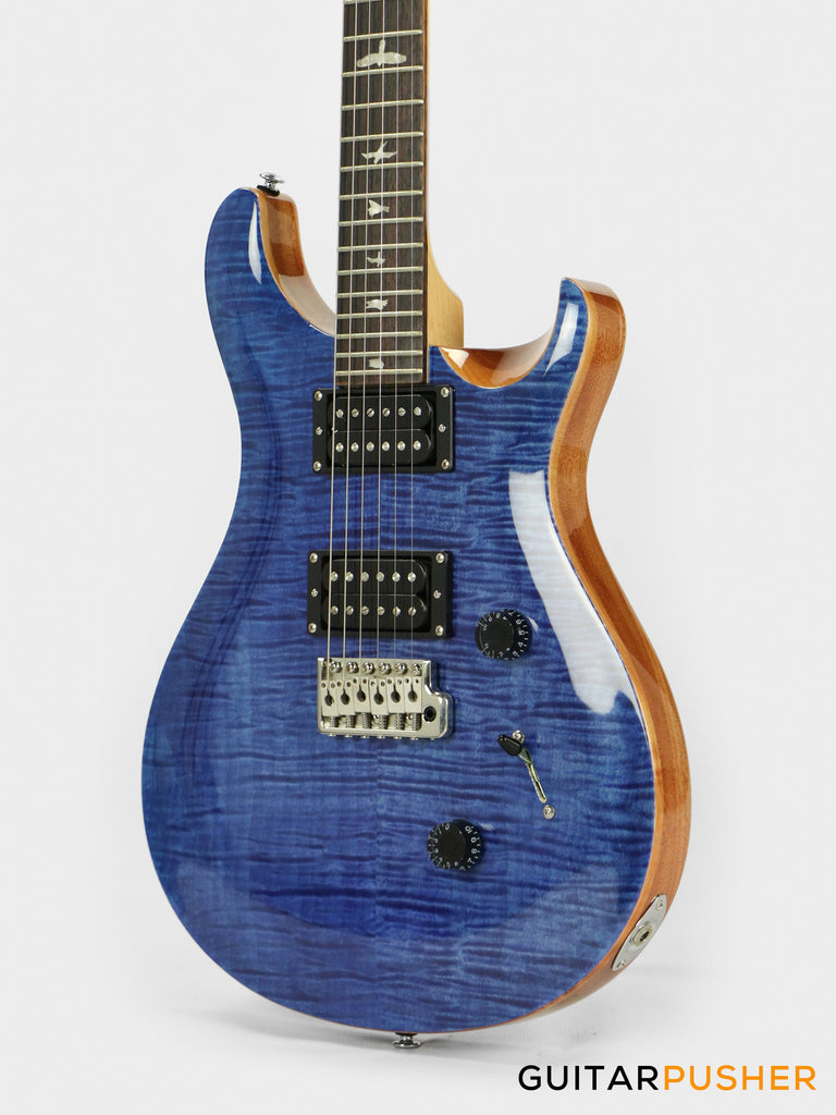 ギター PRS SE custom24 blue PRS SE Custom 24-08 Quilt Top Electric Guitar - Faded Blue