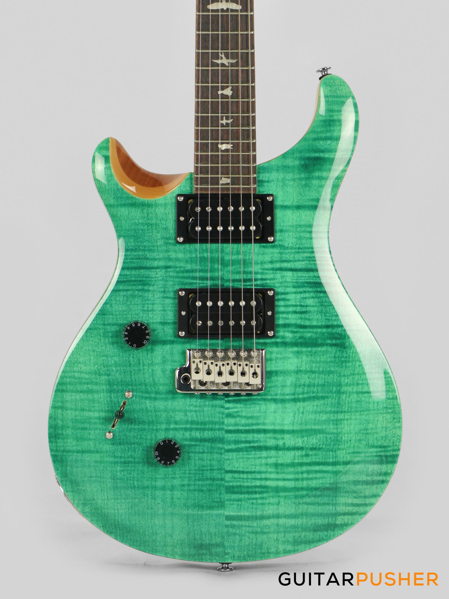 PRS Guitars SE Custom 24 Quilt Electric Guitar (Turquoise) - LEFT
