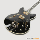 Sire H7T Maple Hollowbody Electric Guitar - Black (2024)