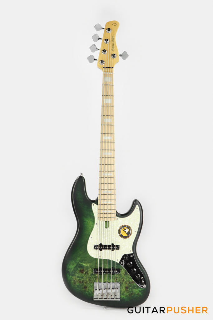 Sire V7 Swamp Ash Reissue 5-String Bass - Transparent Green Satin