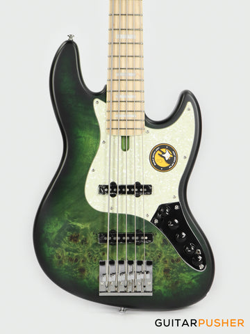 Sire V7 Swamp Ash Reissue 5-String Bass - Transparent Green Satin (2024)