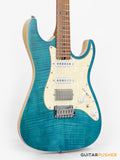 Soloking MS-1 Classic Flat Top FMN Roasted Flame Maple Neck HSS Electric Guitar  - Jeans Pacific Blue