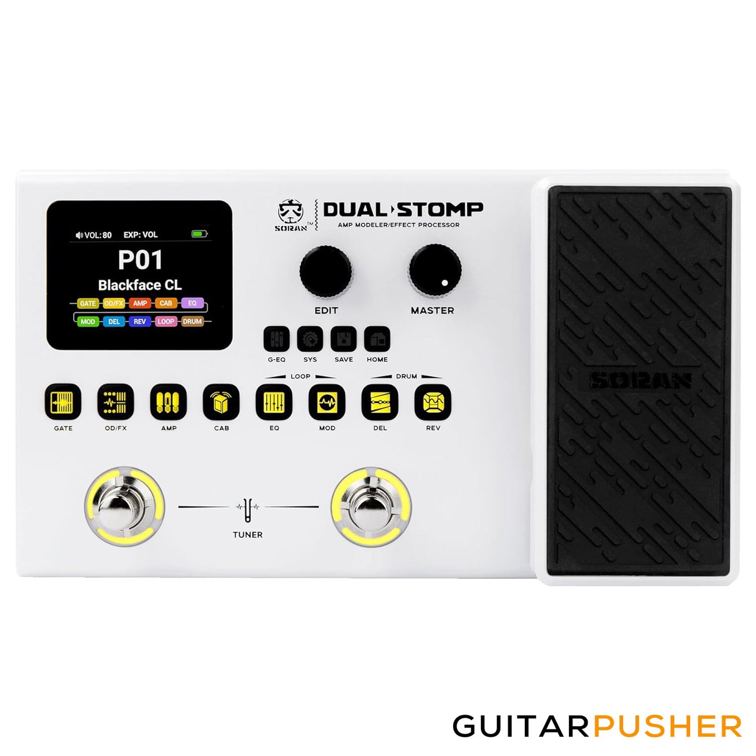 SORAN JME-01 Dual Stomp Rechargeable Multi-Effects Processor w