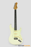 Tagima New T-635 Classic Series S Style Electric Guitar - Olympic White (Rosewood Fingerboard/Mint Green Pickguard)