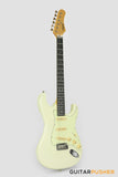 Tagima New T-635 Classic Series S Style Electric Guitar - Olympic White (Rosewood Fingerboard/Mint Green Pickguard)