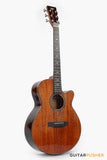 Tyma A1 Custom-ZL Solid Mahogany Top Striped Ebony OM Acoustic-Electric Guitar with OS1 Pickup