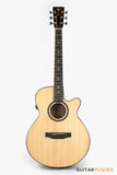 Tyma A2 Custom-ZL Solid Spruce Top Striped Ebony OM Acoustic-Electric Guitar with OS1 Pickup