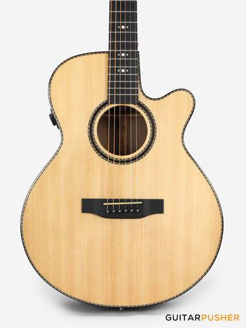 Tyma A2 Custom-ZL Solid Spruce Top Striped Ebony OM Acoustic-Electric Guitar with OS1 Pickup