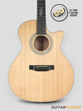 Tyma TG-15E Solid Sitka Spruce Top Grand Auditorium Acoustic-Electric Guitar with T-200 MAX preamp and Hard Case