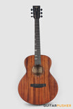 Tyma HM-350ME Solid Mahogany Top Mahogany Mini Jumbo Acoustic-Electric Guitar with T-200 MAX preamp