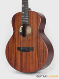 Tyma HM-350ME Solid Mahogany Top Mahogany Mini Jumbo Acoustic-Electric Guitar with T-200 MAX preamp