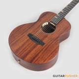 Tyma HM-350ME Solid Mahogany Top Mahogany Mini Jumbo Acoustic-Electric Guitar with T-200 MAX preamp