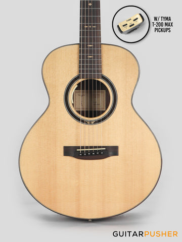 Tyma M-20SE Solid Spruce Top Indian Rosewood Mini Jumbo Acoustic-Electric Guitar with T-200 MAX preamp