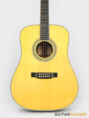 Tyma TD-28VE All-Solid Wood Sitka Spruce Top Indian Rosewood Dreadnought Acoustic-Electric Guitar with Fishman USA Elipse Matrix Pickup System & Case