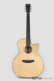Tyma TG-10E Solid Sitka Spruce Top African Peach Core Grand Auditorium Acoustic-Electric Guitar with T200 MAX pickup