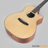 Tyma TG-10E Solid Sitka Spruce Top African Peach Core Grand Auditorium Acoustic-Electric Guitar with T200 MAX pickup