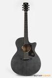 Tyma TG-2 BKS Solid Sitka Spruce Top Grand Auditorium Acoustic-Electric Guitar - (Black) with T-200 MAX preamp and Hard Case