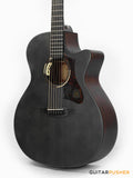 Tyma TG-2 BKS Solid Sitka Spruce Top Grand Auditorium Acoustic-Electric Guitar - (Black) with T-200 MAX preamp and Hard Case