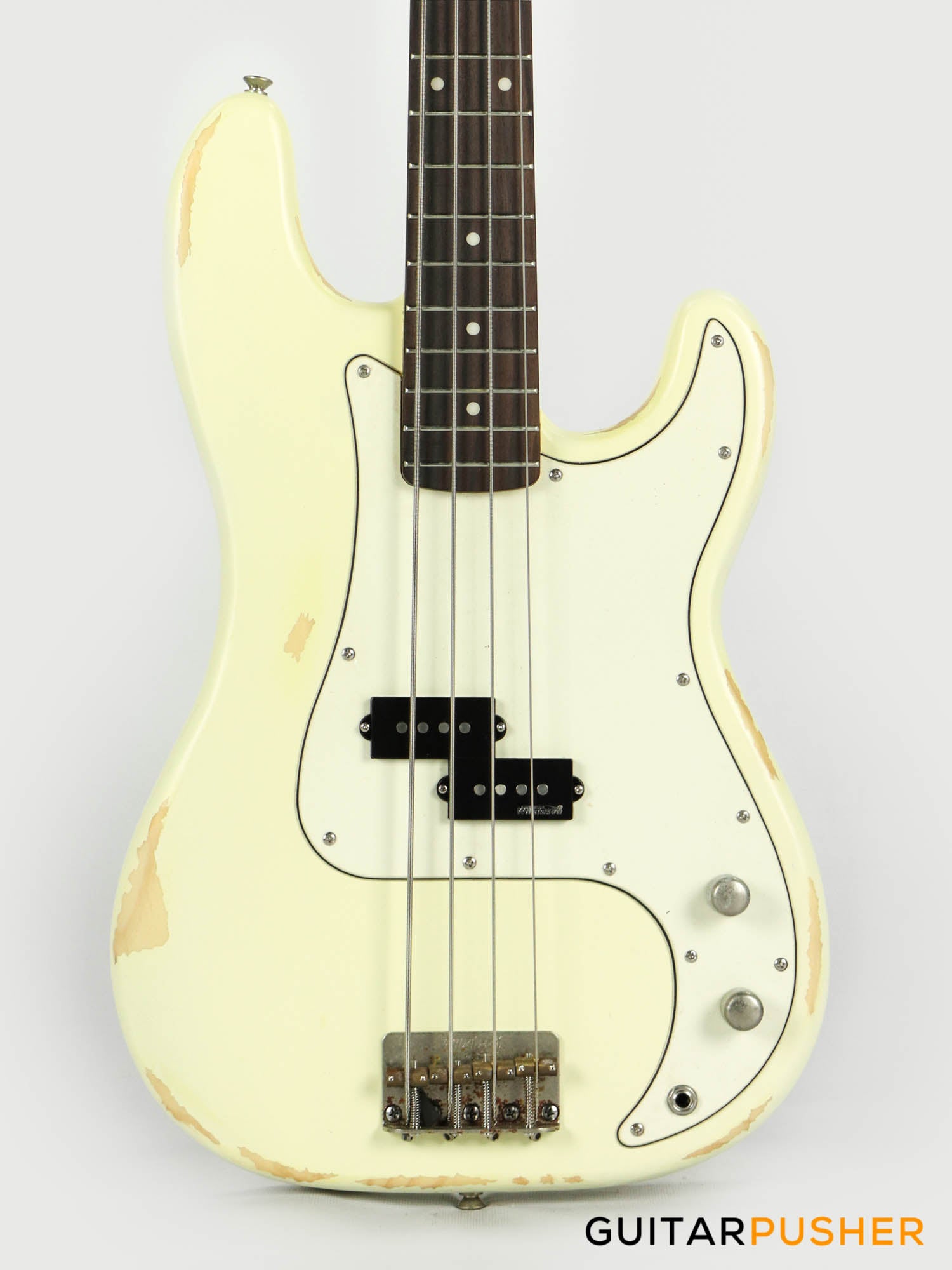 Vintage Icon V4 PB Bass - Distressed Vintage White – GuitarPusher