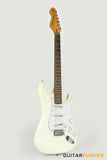 Vintage V6JMH "Fillmore" Hendrix-Inspired Reverse S-Style Electric Guitar - Olympia White