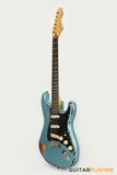 Vintage V6 Icon S-Style Electric Guitar (Distressed Gun Hill Blue over Sunburst)