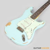 Vintage V6 Icon S-Style Electric Guitar - Distressed Laguna Blue