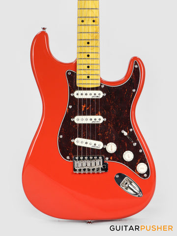 Vintage V6M Reissue S-Style Electric Guitar - Firenza Red