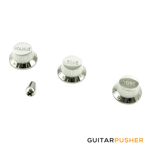 WD Strat/UFO Style Knob Set - Chrome w/ Matching Tip