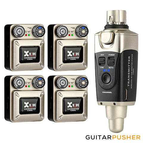 Xvive Audio U45R4 5.8GHz In-Ear Monitor Wireless System w/ 4 Receivers (Black)